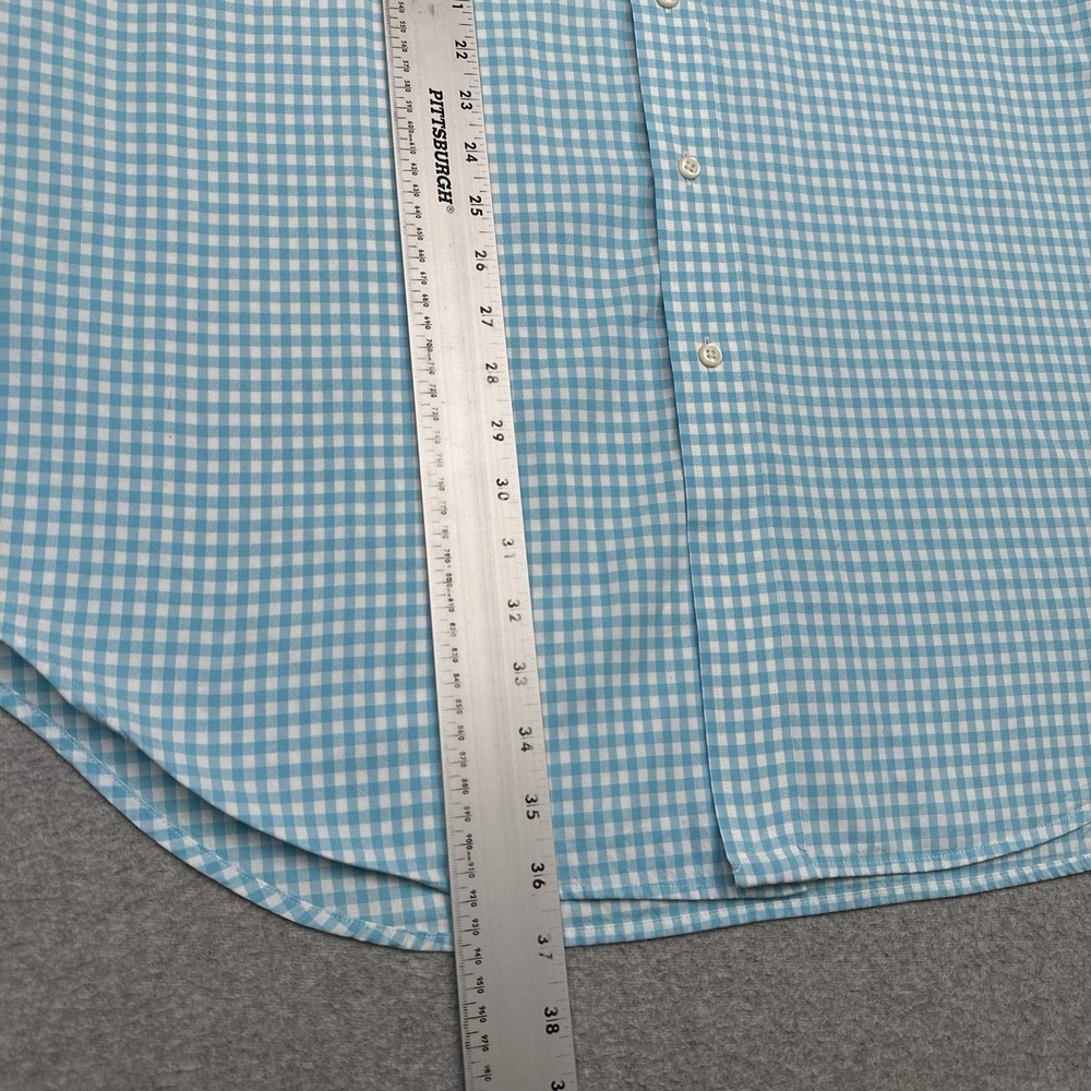 Vintage‎ Ralph Lauren Button Down Shirt Men XLT TALL Blue Check Plaid Flesh Pony - Picture 7 of 9